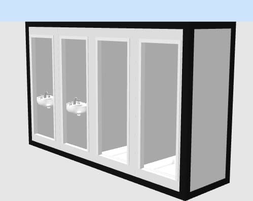 WC Duş Kabin 115X400